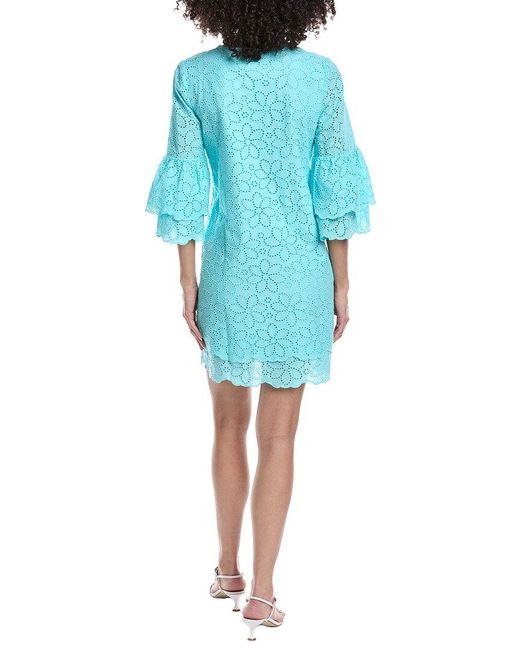 tyler boe Blue Christina Eyelet Mini Dress