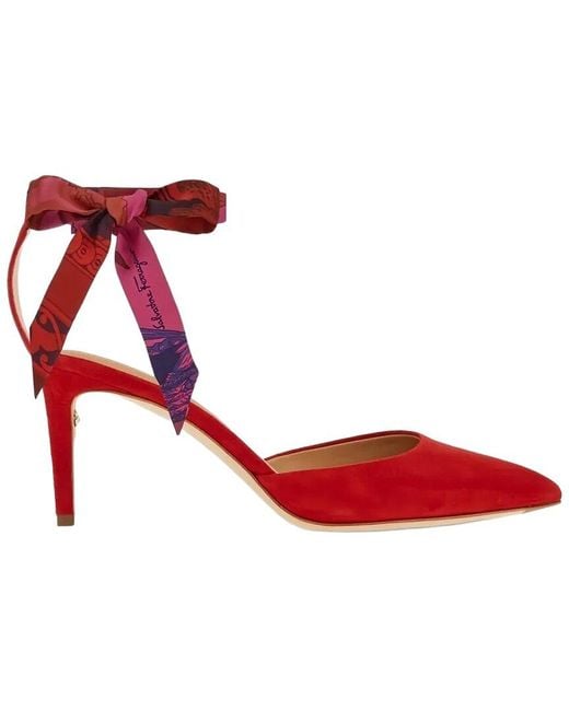 Ferragamo Red Iman Leather Pump