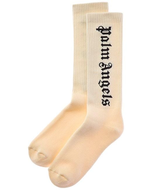 Palm Angels Natural Logo Socks for men