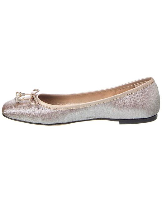 Jimmy Choo White Elme Glitter Flat
