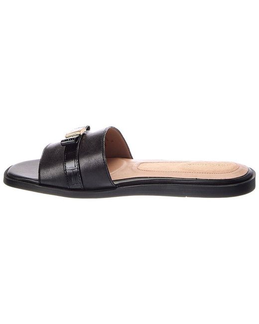 Cole Haan Black Go-To Emalia Slide Bow Leather Sandal
