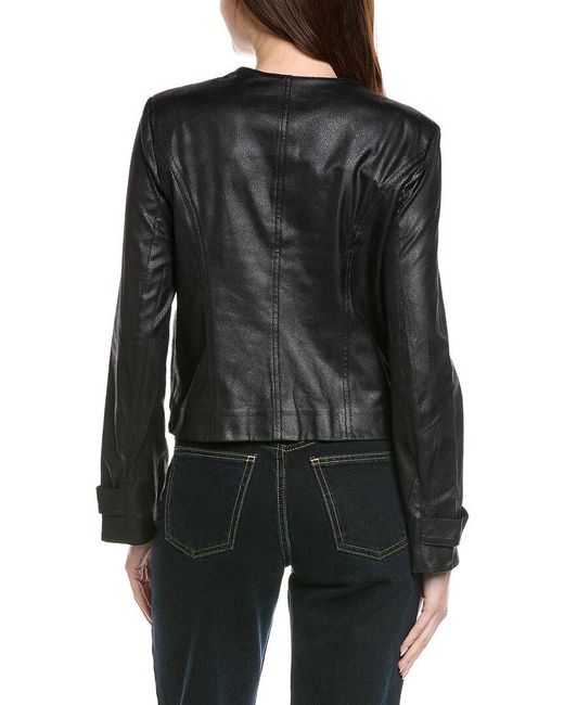 Joseph Ribkoff Black Vegan Leather Jacket