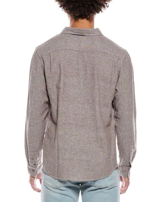 Vintage Summer Gray Long Sleeve Linen-Blend Shirt for men