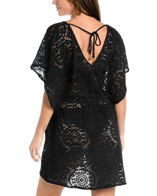 Sunshine 79 Black Crochet Caftan