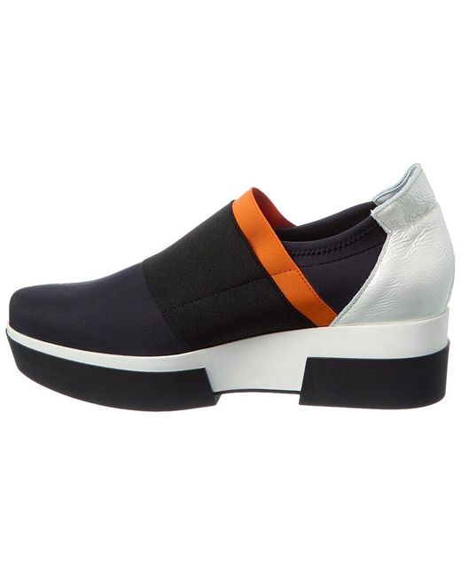 Arche Blue Fyleas Neoprene & Leather Wedge Sneaker