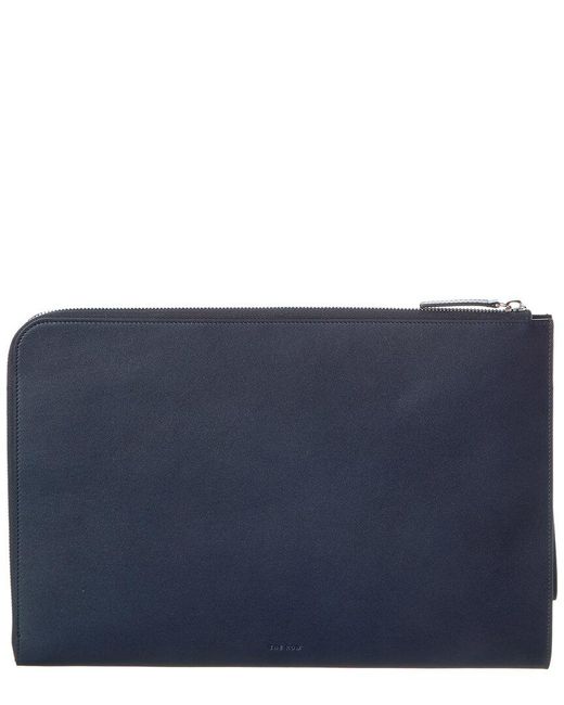 The Row Blue Leather Clutch