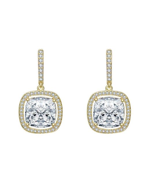 Rachel Glauber Metallic 14K Diamond Cz Dangle Earrings
