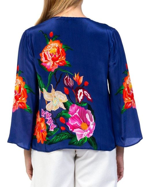 Tolani Blue Farrah Top