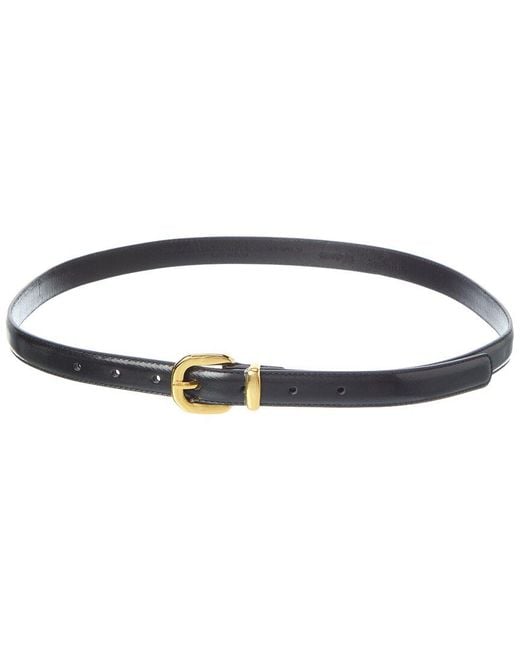 Madewell Blue Leather Silvia Skinny Round Buckle Belt