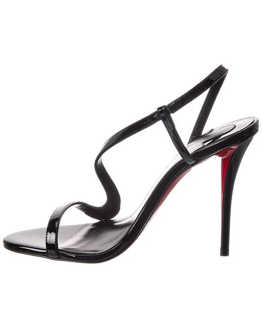 Christian Louboutin Black Rosa Z 100 Patent-Leather Heeled Sandals