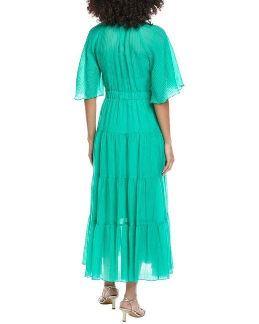 Sandro Green Woven Midi Dress