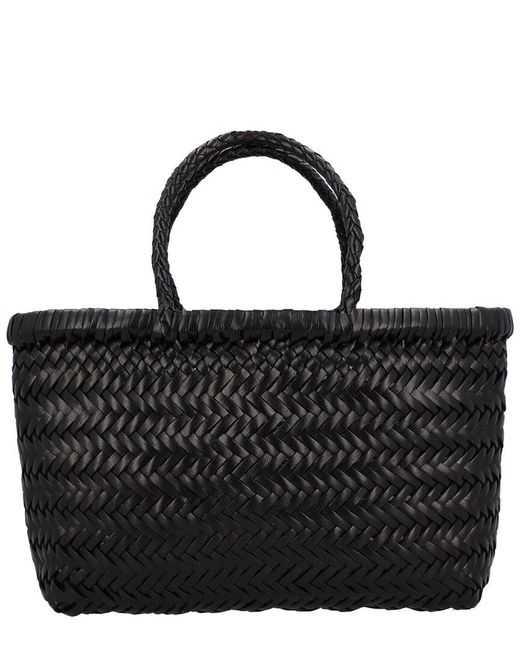 Dragon Diffusion Black Mini Flat Gora Leather Shoulder Bag