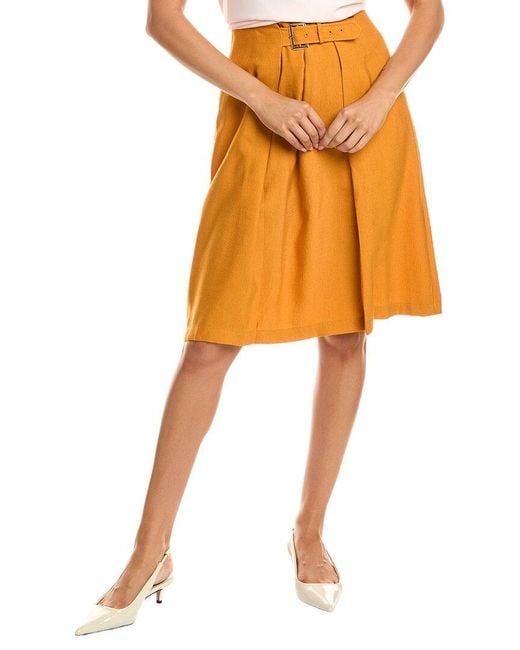 Tahari Orange A-Line Skirt