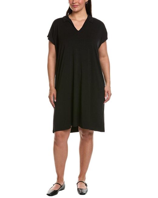 Eileen Fisher Black Classic Collar Dress