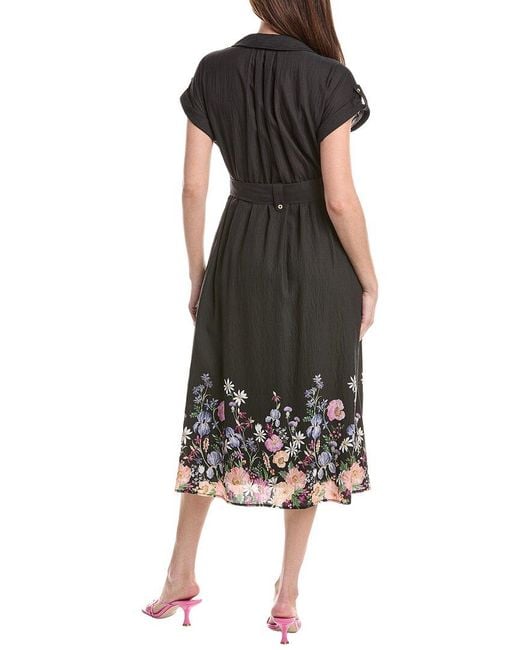 En Saison Black Nannette Midi Shirtdress