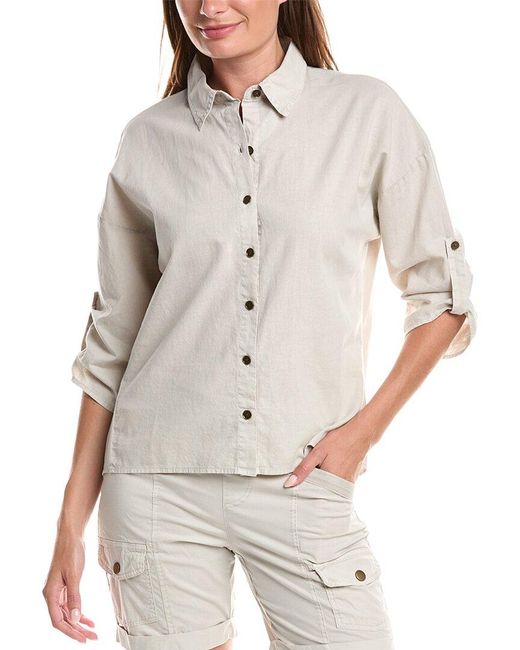XCVI White Carrie Linen-Blend Shirt