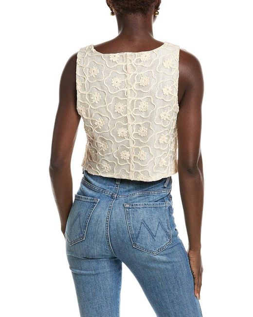 Laundry by Shelli Segal Blue Embroidered Top