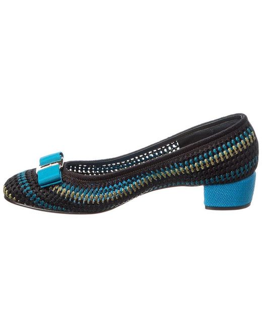 Ferragamo Blue Vara Pump