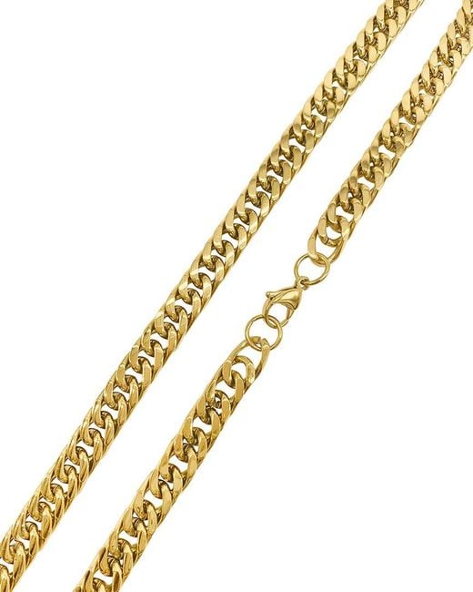 Adornia Metallic 14k Plated Water Resistant Extra Thick 9mm Cuban Chain Necklace for men