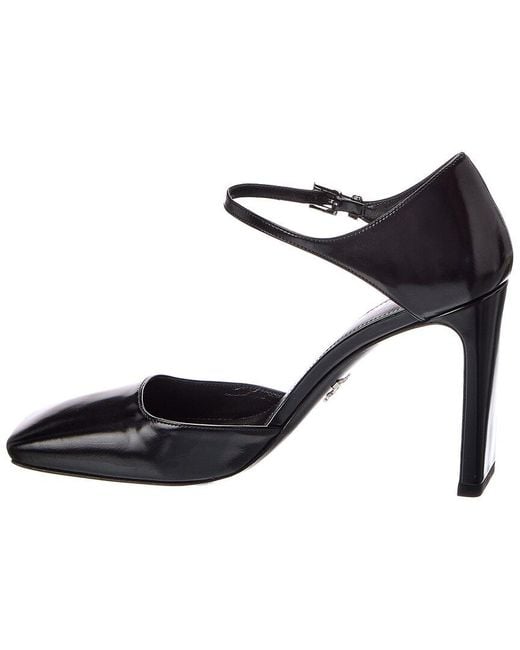 Prada Black Glossed 95 Leather Pump