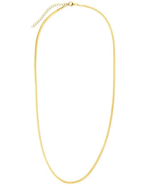 Sterling Forever Metallic Herringbone Chain Necklace