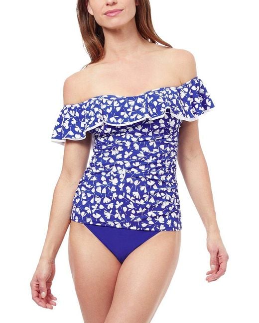 Gottex Blue Summertime Off Shoulder Tankini
