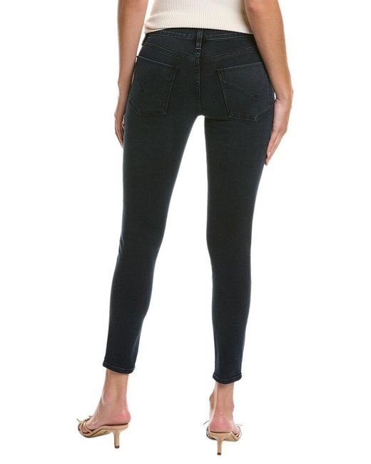 Hudson Jeans Nico Inked Pitch Super Skinny Ankle Jean in Black | Lyst