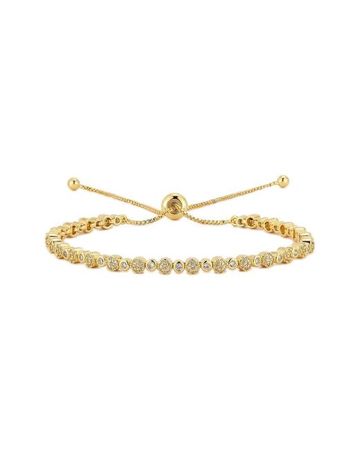 Glaze Jewelry Metallic 18K Plated Cz Alternating Tennis Bolo Bracelet
