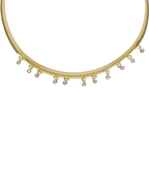 Savvy Cie Metallic Plated Cz Omega Necklace