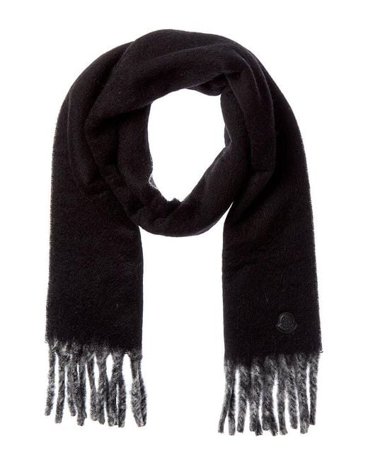 Moncler Black Alpaca & Wool-Blend Scarf