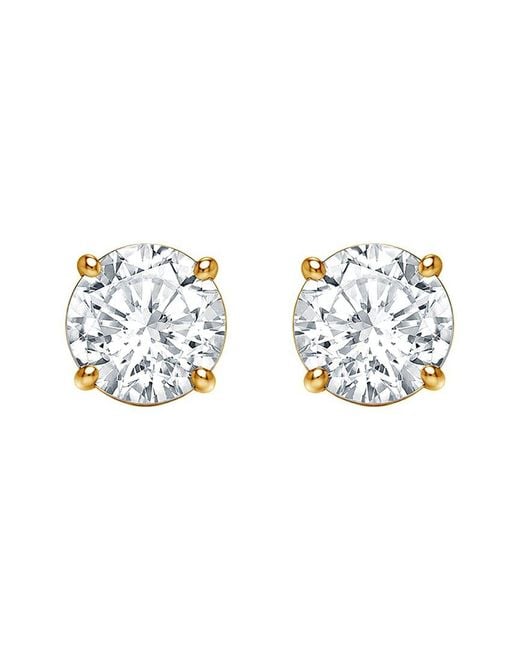 Lab Grown Diamonds Metallic 14K 4.00 Ct. Tw. Lab-Grown Diamond 4 Prong Stud Earrings