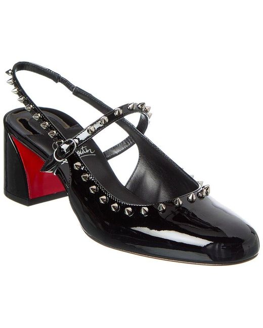 Christian Louboutin Black Janispikes 55 Patent Pump