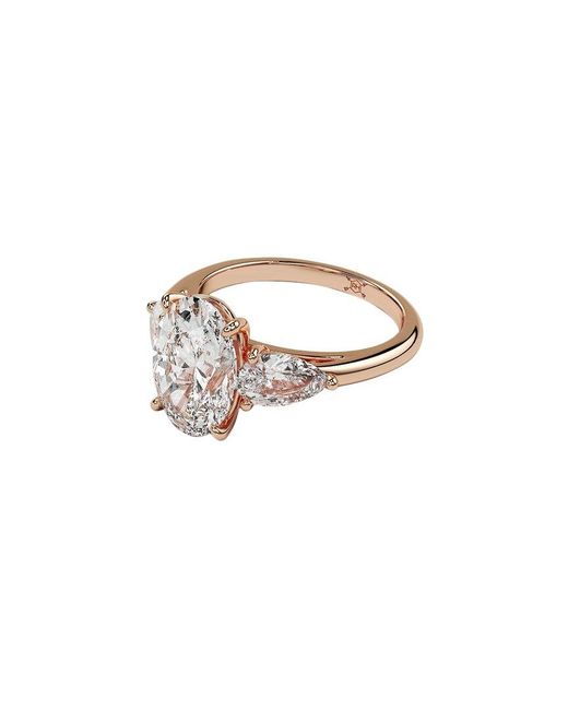 Lab Grown Diamonds White 14K Rose 3.40 Ct. Tw. Lab-Grown Diamond Ring