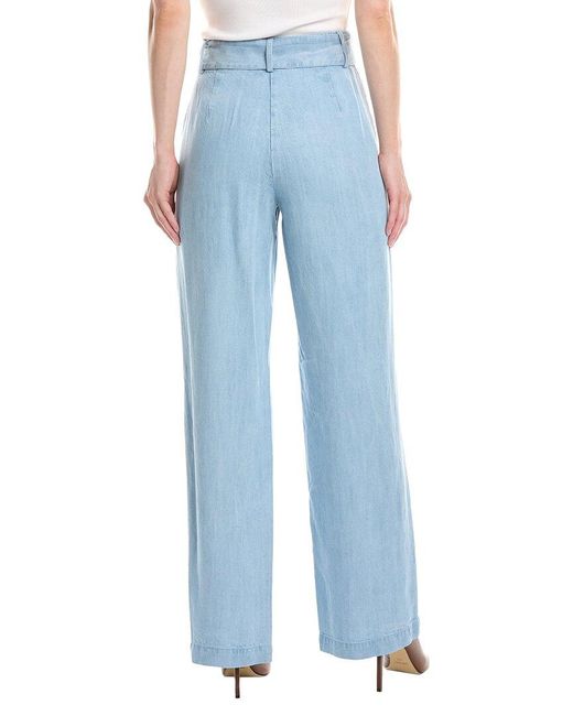 Tahari Blue Belted Wide Leg Pant