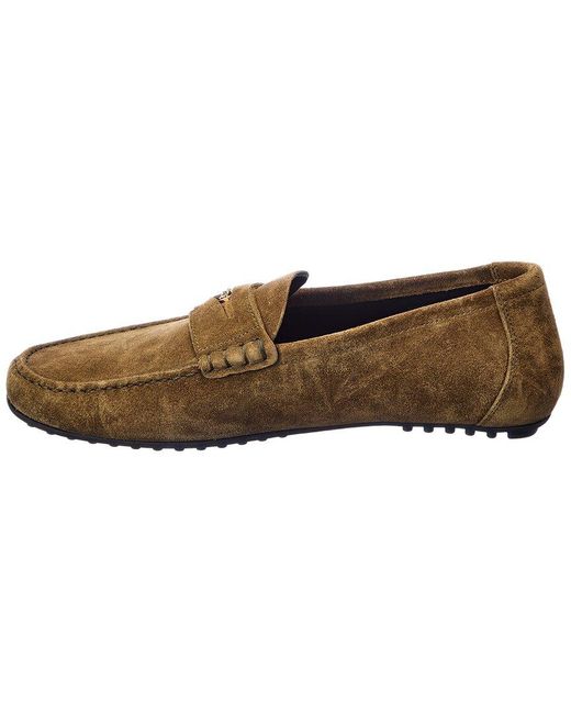 Versace Suede Loafer in Brown for Men | Lyst Australia