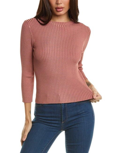 Vince Red Ribbed Top