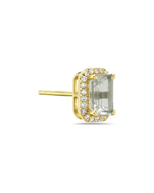 Forever Creations USA Inc. Metallic Forever Creations 14k 1.23 Ct. Tw. Diamond & Aquamarine Halo Earrings