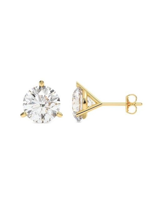 Lab Grown Diamonds Metallic 14K 10.00 Ct. Tw. Lab-Grown Diamond Earrings