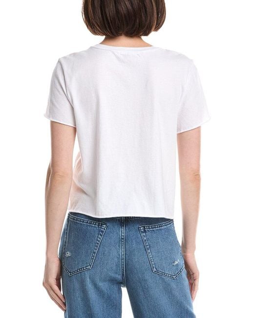 Michael Stars White Palm Springs Cropped T-Shirt