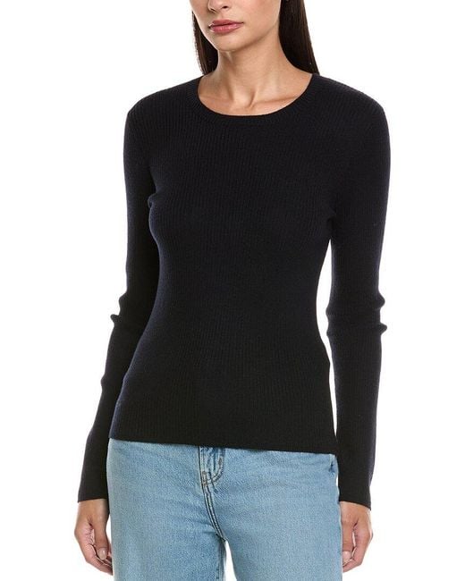 Rag & Bone Black Annalise Rib Wool-Blend Sweater