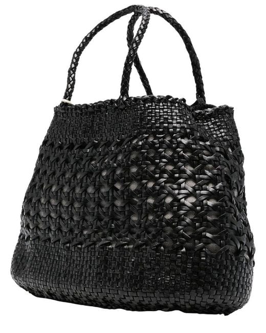 Dragon Diffusion Black Santa Cano Leather Tote