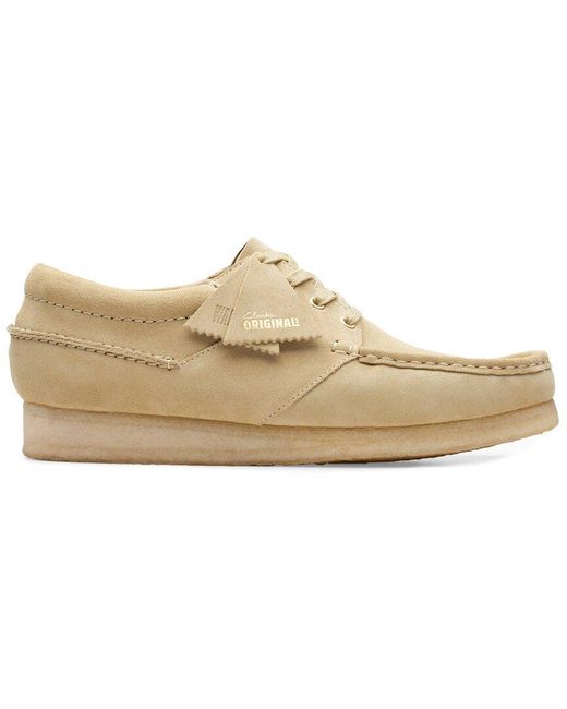 Clarks White Wallabee Suede Boat Shoe for men