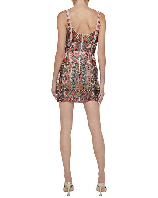 L'Agence Brown Inori Beaded Mini Dress