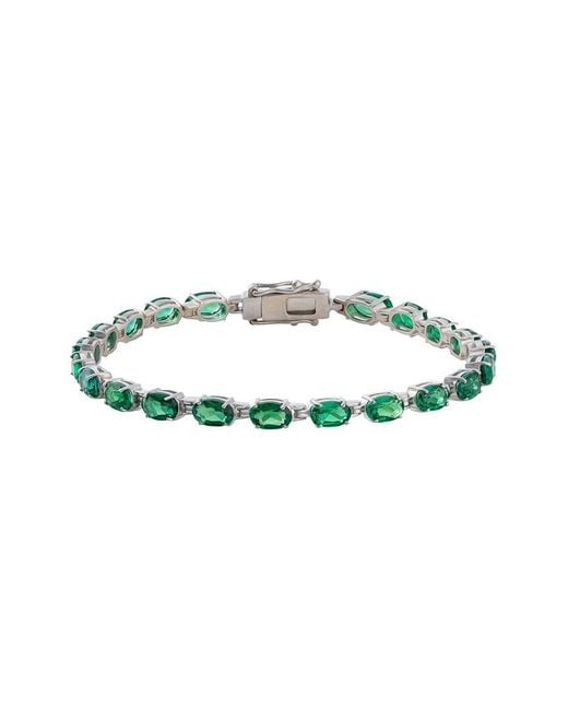 MaxColor Green 11.50 Ct. Tw. Lab-Grown Emerald Tennis Bracelet