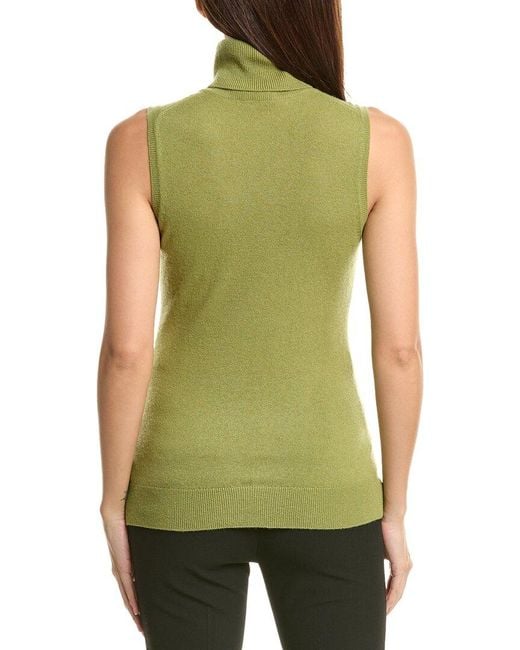 InCashmere Green Turtleneck Cashmere Sweater Vest