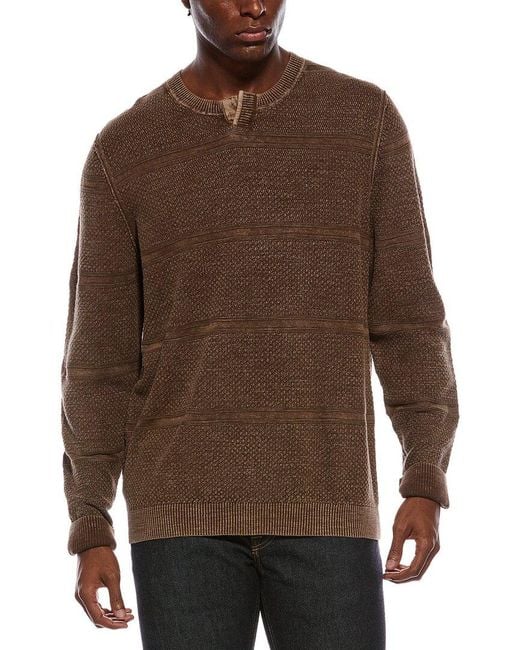 Tommy Bahama Brown Saltwater Textured Abaco Split Crewneck Sweater for men