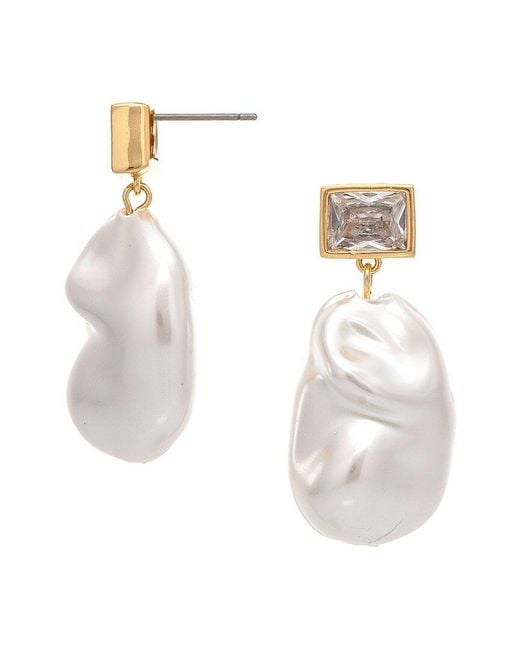 Rivka Friedman White 18K Statement Earrings