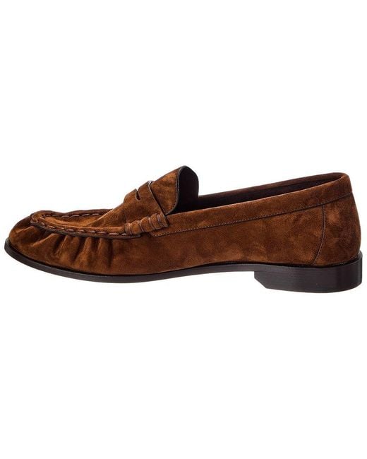 Saint Laurent Brown Le Supple Suede Loafer for men