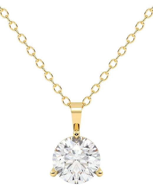 Diamond Select Cuts Metallic 14K 2.00 Ct. Tw. Diamond Pendant Necklace