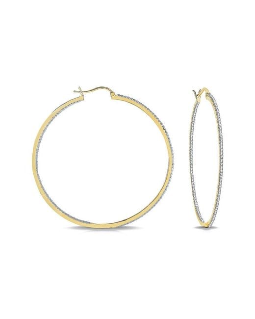 Rachel Glauber White Plated Cz Inside Out Hoops